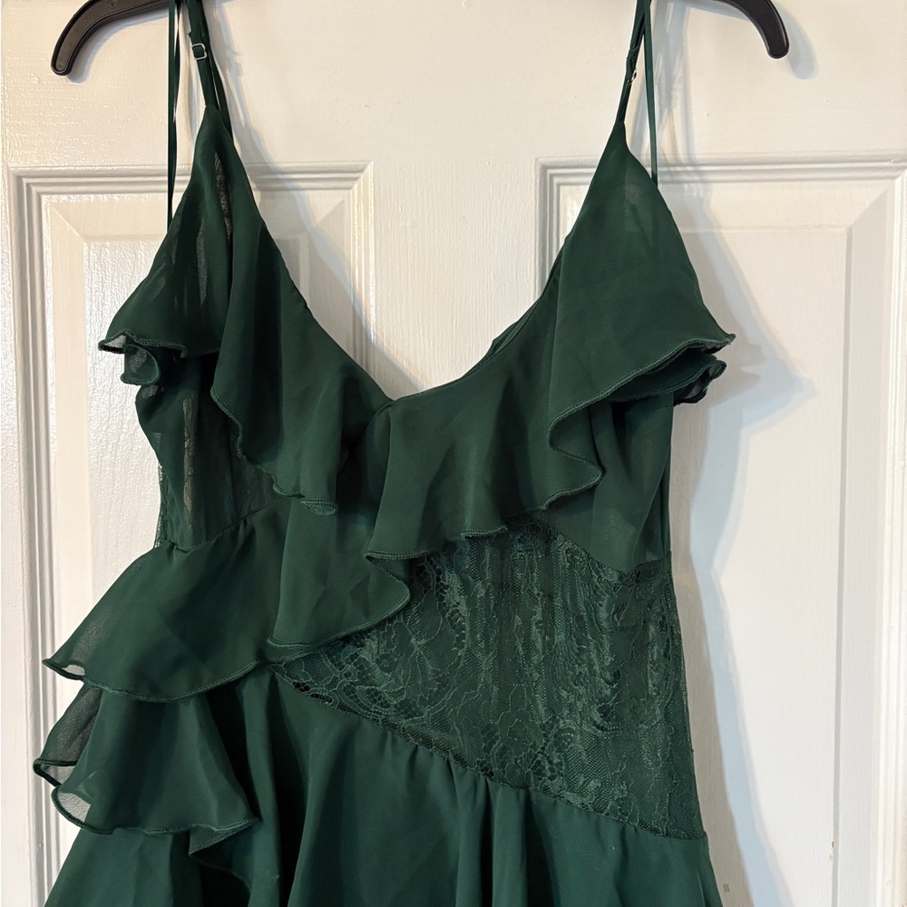 Green Ruffled Dress - Picture 4 of 9